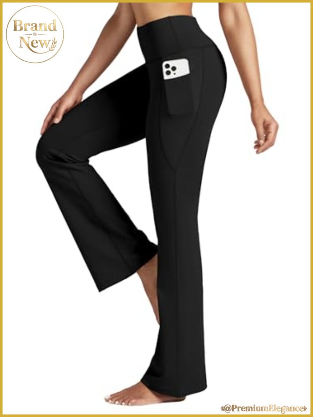 Flare Leggings Bootcut High Waist Tummy Control Yoga Pants Pockets